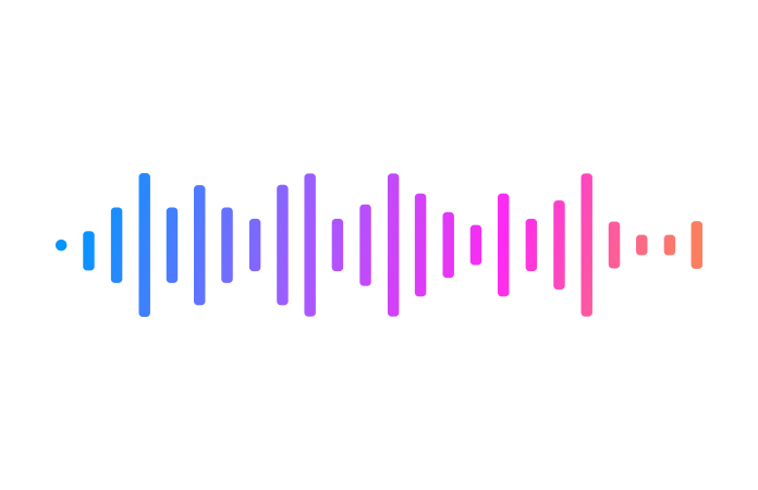 Onde sonore affichée dans un dégradé de couleurs
