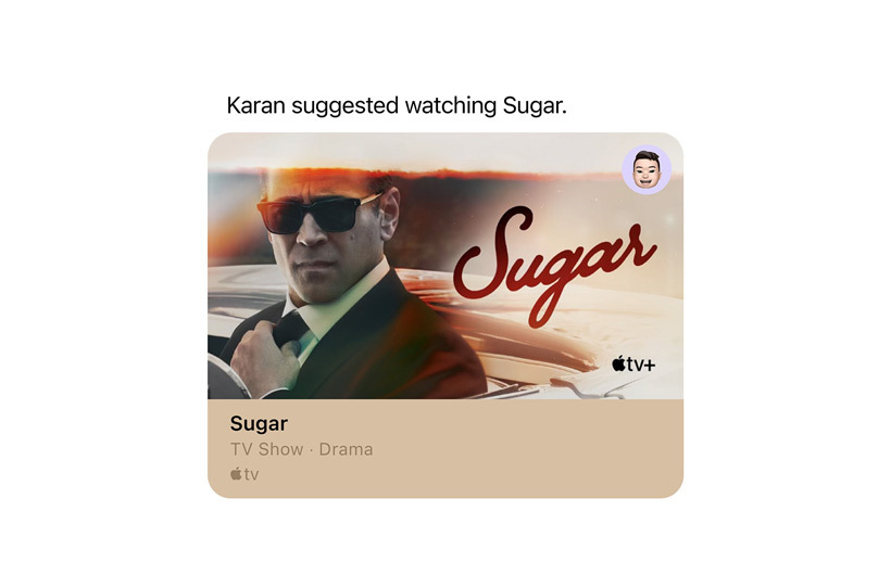 En notis i Apple TV+-appen påminner om att en kontakt tipsade dig om en serie