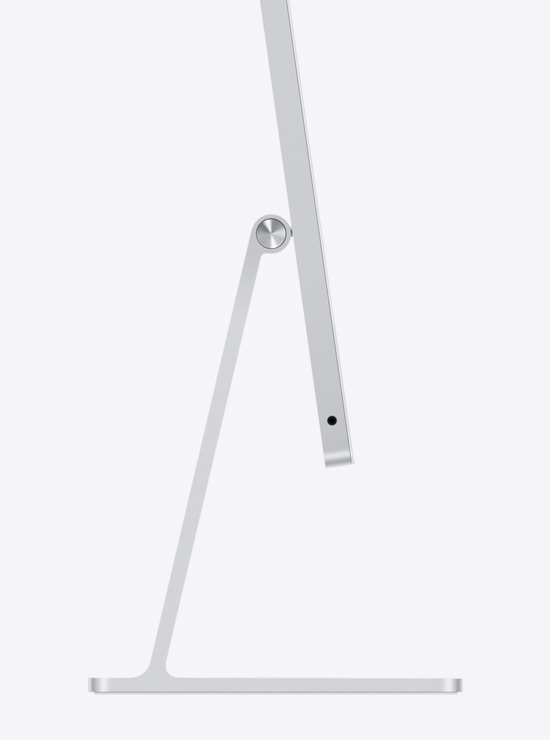 iMac argent vu de profil.