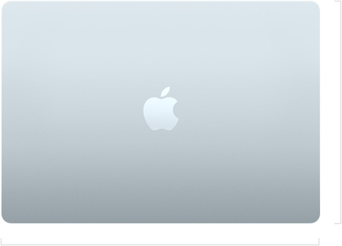 السطح الخارجي لجهاز MacBook Air مقاس 15 إنش وهو مغلق، مع شعار Apple في الوسط