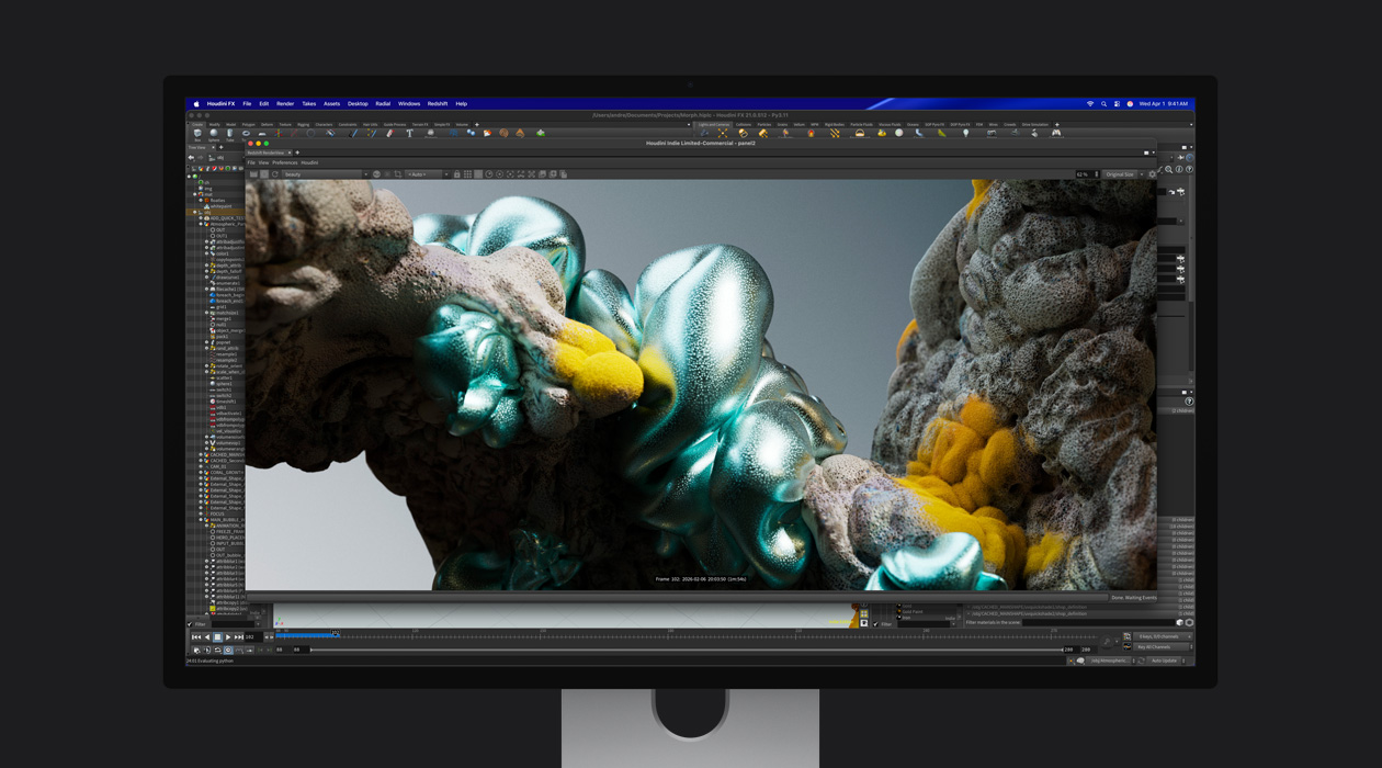 Image d’un fichier d’animation sur un Studio Display XDR